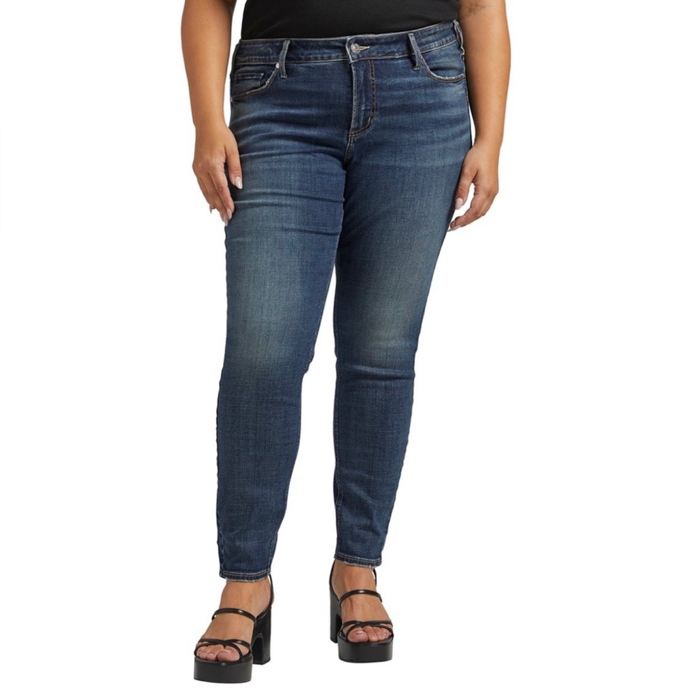 SILVER | Elyse Comfort Fit Mid Rise Skinny Leg Eco Friendly jeans